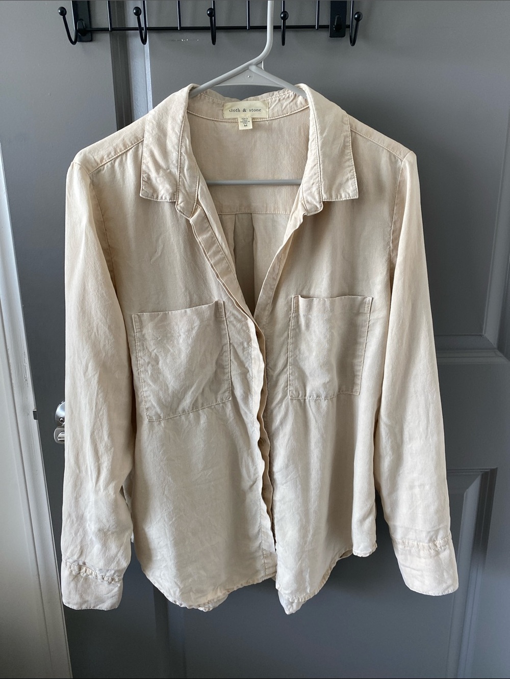 cloth & stone Light Cream Button-Front Two-Pocket Shirt